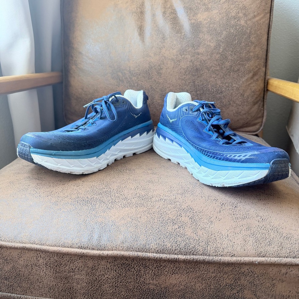 Hoka One One Bondi 5 Mens Running Shoes Blue Activewear 1014757 BTWH Size 13 - Picture 3 of 8